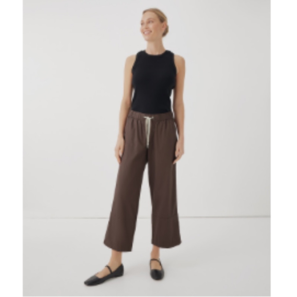 PACT Women's Carob Daily Twill Crop Pants, Medium